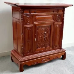 Tủ thờ gỗ Tràm cửa trước Nội Thất Thịnh Phát Đà Nẵng chất lượng cao