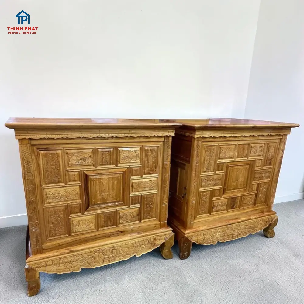 Tủ thờ gỗ Xoan Mộc cửa hông 2 tủ tại Đà Nẵng