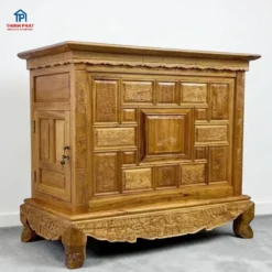 Tủ thờ gỗ Xoan Mộc cửa hông góc nghiêng trái tại Thịnh Phát Đà Nẵng