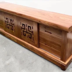 Kệ tivi phẳng cửa lùa – Gỗ Hương Xám Nội Thất Thịnh Phát