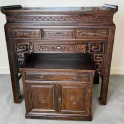 Bàn thờ gỗ Chiu Liu 1 tầng kèm tủ cơm Nội Thất Thịnh Phát