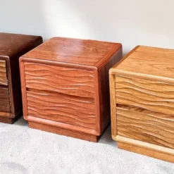 Tủ đầu giường đẹp 2 ngăn kéo đục sóng Nội Thất Thịnh Phát