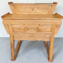 Bàn thờ gỗ Gõ 2 tầng chạm Nội Thất Thịnh Phát