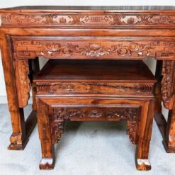 Bàn thờ gỗ Chiu Liu 1 tầng kèm bàn con Nội Thất Thịnh Phát