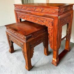 Bàn thờ gỗ Chiu Liu 1 tầng kèm bàn con Nội Thất Thịnh Phát chất lượng tốt