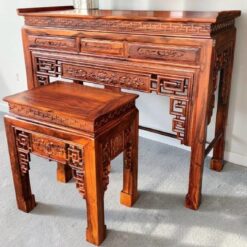 Bàn thờ gỗ Chiu Liu 1 tầng kèm bàn con Nội Thất Thịnh Phát cao cấp