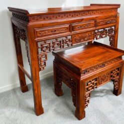 Bàn thờ gỗ Chiu Liu 1 tầng kèm bàn con Nội Thất Thịnh Phát đẹp