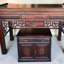 Bàn thờ gỗ Chiu Liu 1 tầng kèm tủ cơm Nội Thất Thịnh Phát đẹp