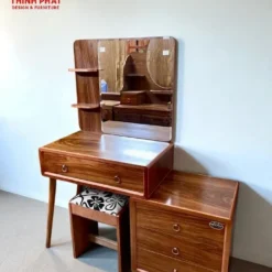 Bàn trang điểm gỗ Cẩm chân tròn tab lệch Nội Thất Thịnh Phát Đà Nẵng