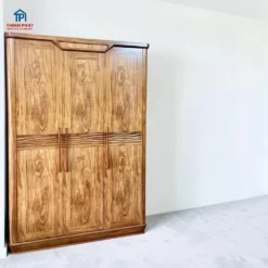 Tủ quần áo gỗ Hương Xám 3 cánh thuyền sóng chất lượng cao tại Thịnh Phát Đà Nẵng