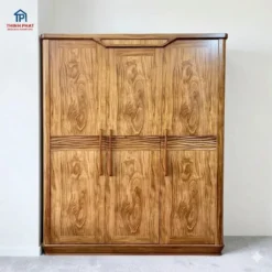 Tủ quần áo gỗ Hương Xám 3 cánh thuyền sóng góc trực diện tại 466 Ngô Quyền Đà Nẵng