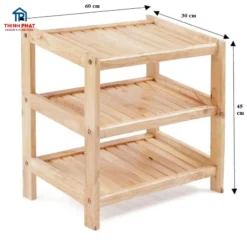 Kệ dép 3 tầng bằng gỗ rất nhỏ gọn tại Nội thất Thịnh Phát Đà Nẵng