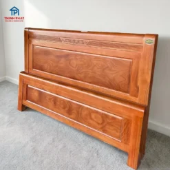 đầu giường gỗ xoan đào tự nhiên vân gỗ đẹp thiết kế hiện đại phòng ngủ