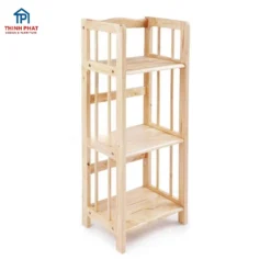 kệ sách gỗ đứng ngang 40cm 3 tầng nhỏ gọn cho phòng khách căn hộ tại Đà Nẵng