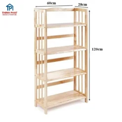 kệ sách gỗ 4 tầng ngang 60cm cho phòng khách nhà phố Đà Nẵng