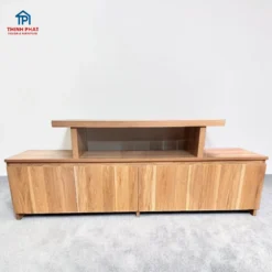 Kệ tivi MDF vân gỗ phong cách Nhật thiết kế tối giản có kệ mở và tủ cánh lật tiện dụng tại Đà Nẵng
