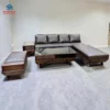 sofa góc gỗ mun cao cấp thiết kế chân thuyền phòng khách hiện đại Đà Nẵng