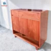 Tủ giày gỗ Xoan đào 3 cánh phẳng có ngăn kéo và kệ dưới tiện dụng thiết kế tối giản