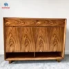 Tủ giày gỗ Hương xám 4 cánh phẳng thiết kế hiện đại vân gỗ đẹp có ngăn kéo và kệ dưới tiện dụng