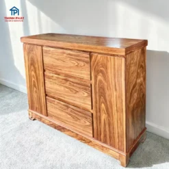 Tủ quần áo gỗ Hương Xám mẫu Nhật cánh đôi thiết kế hiện đại vân gỗ đẹp ảnh góc nghiêng