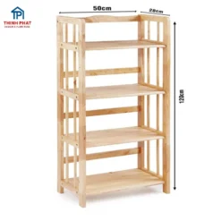 kệ sách gỗ 4 tầng ngang 50cm cho phòng khách nhà phố Đà Nẵng