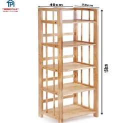 kệ sách gỗ 4 tầng rộng 40cm thiết kế tiết kiệm diện tích cho nhà phố Đà Nẵng