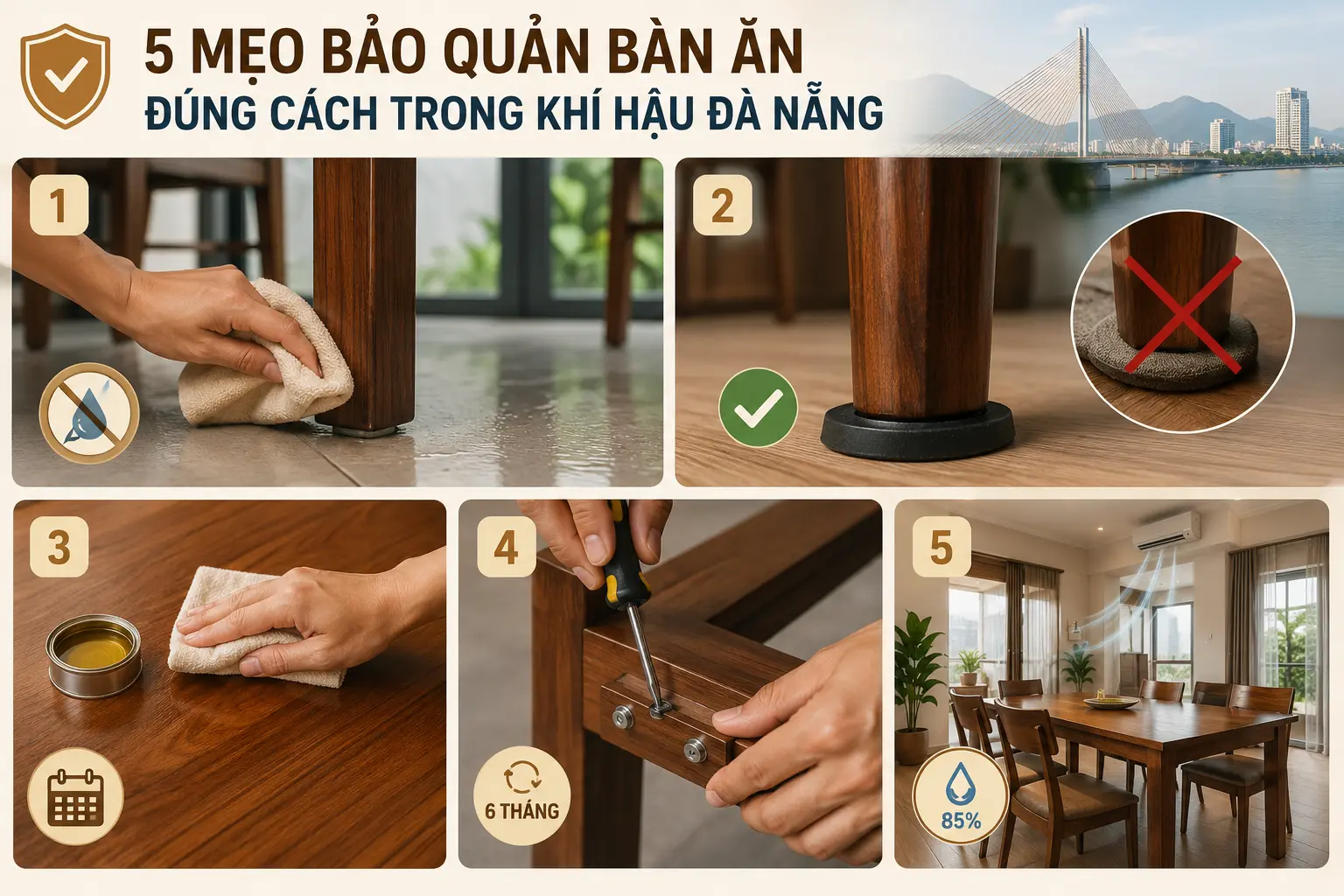 Nội thất Thịnh Phát hướng dẫn khách 5 mẹo bảo quản bàn ăn tại Đà Nẵng