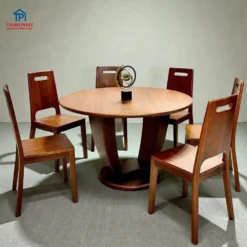 Bàn ăn tròn gỗ Xoan Đào 6 ghế đẹp bền bỉ tại Nội thất Thịnh Phát