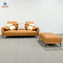 Sofa da 1 văng tựa gật gù cho phòng khách nhỏ tại Thịnh Phát Đà Nẵng