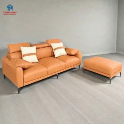 Sofa da 1 văng tựa gật gù cho phòng khách nhỏ goc phải tại Đà Nẵng