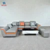 Sofa Góc Da Xám Camel Tựa Gật Gù tại Showroom Sofa Đà Nẵng
