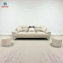 Sofa da 1 văng tựa gật gù đôn tròn giá tốt tại Đà Nẵng