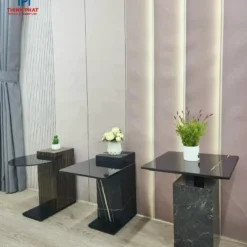 Mẫu Bàn trà bộ ba chân hộp mặt kính đen gợi ý cho không gian phòng khách gọn đẹp tại Nội Thất Thịnh Phát Đà Nẵng