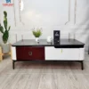 Bàn trà mặt đá đen phối đỏ trắng phong cách hiện đại, hợp căn hộ và nhà phố