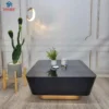 Góc chụp thực tế Bàn trà vuông đen chân bệt đế gỗ với màu sắc và kiểu chân rõ nét tại Nội Thất Thịnh Phát Đà Nẵng