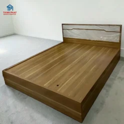 Giường gỗ MDF Melamine ko ngăn kéo đầu bo vuông tại Thịnh Phát Đà Nẵng
