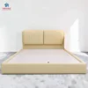 Giường gỗ tự nhiên bọc da Hàn mẫu gối ảnh tại Showroom nội thất Thịnh Phát Đà Nẵng