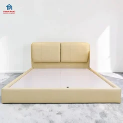 Giường gỗ tự nhiên bọc da Hàn mẫu gối ảnh tại Showroom nội thất Thịnh Phát Đà Nẵng