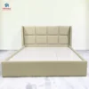 Giường gỗ tự nhiên bọc da Silicon tẩy mực ảnh trực diện tại Showroom Thịnh Phát Đà Nẵng