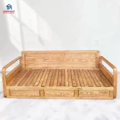 Sofa bed thông minh gỗ Sồi ảnh trực diện tại Thịnh Phát 466-472 Ngô Quyền Đà Nẵng