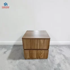 Tủ đầu giường MDF 2 ngăn màu óc chó sang trọng tại Nội Thất Thịnh Phát