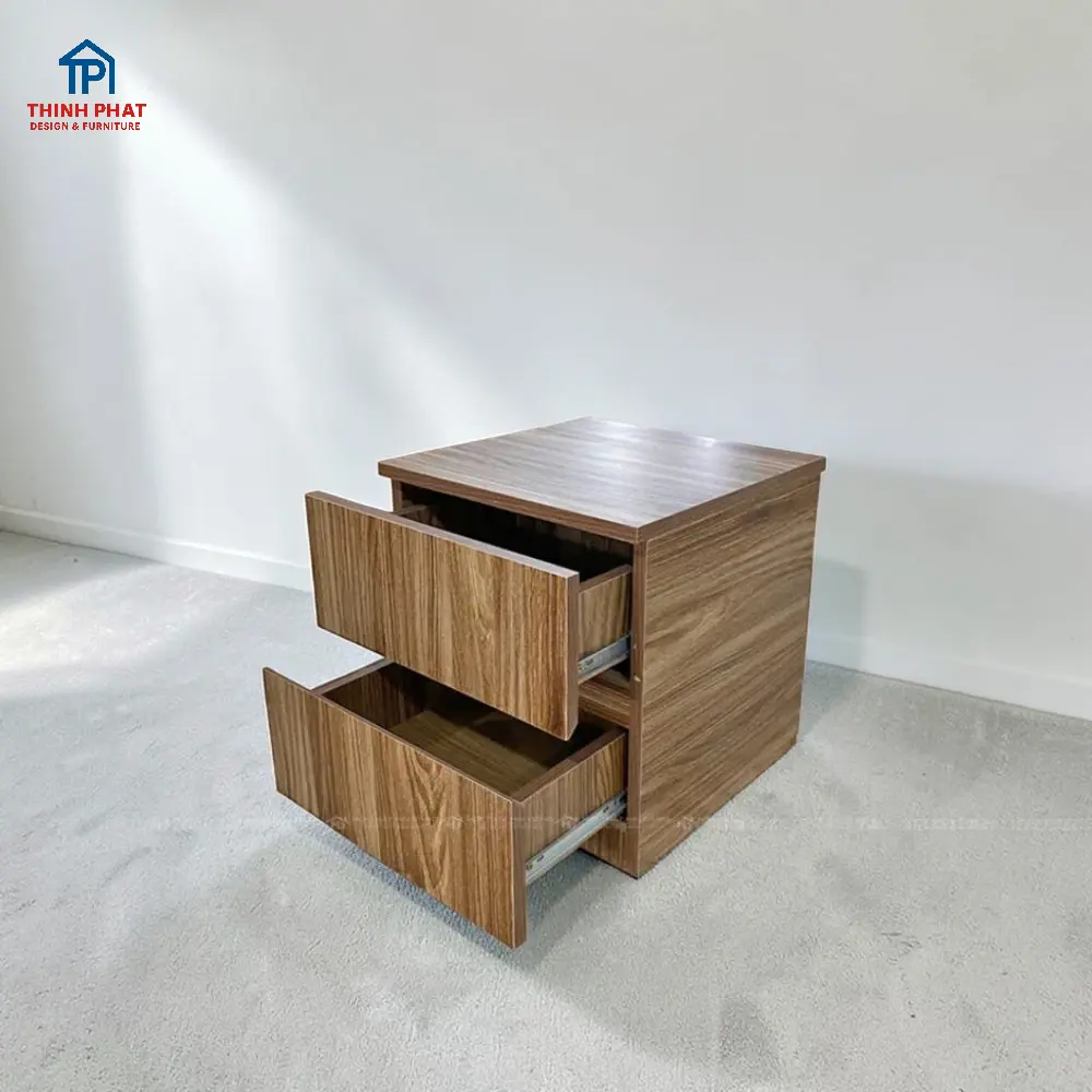 Tủ đầu giường MDF 2 ngăn lúc mở ngăn kéo liên hệ Thịnh Phát Đà Nẵng