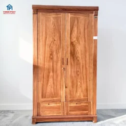 Tủ quần áo gỗ Hương Xám 2 cánh phẳng cao cấp tại Nội Thất Thịnh Phát Đà Nẵng